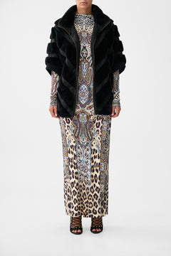 FAUX FUR SHORT SLEEVE SLOUCH JACKET ISTANBUL ANIMALIA