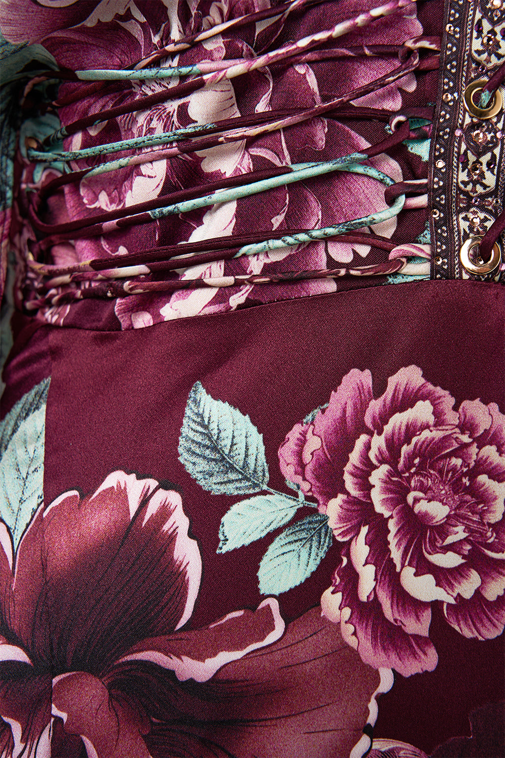 The CAMILLA V NECK LACE UP DETAIL LONG DRESS IF THESE TILES COULD TALK