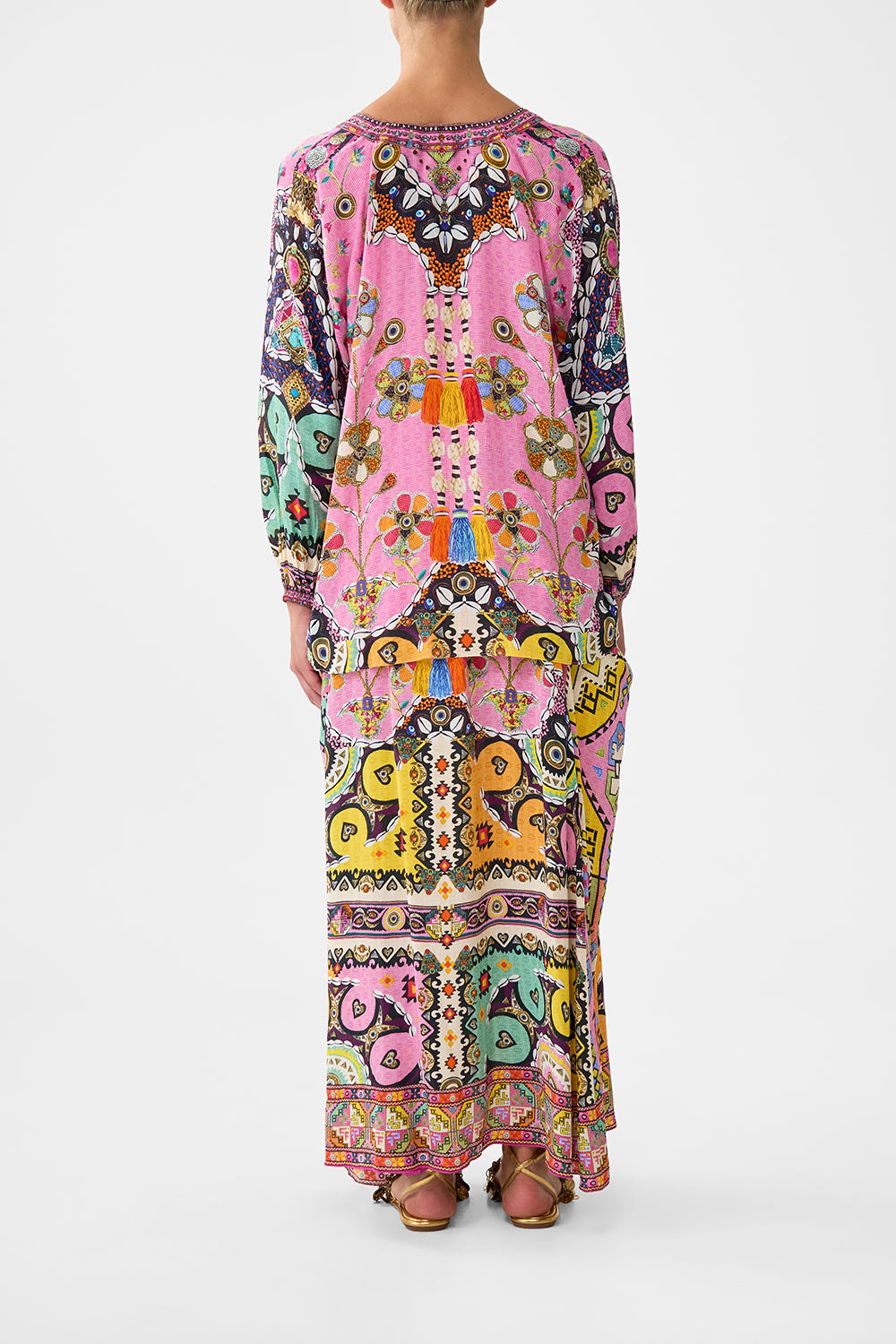 LACE UP BLOUSE PATCHWORK PANORAMA