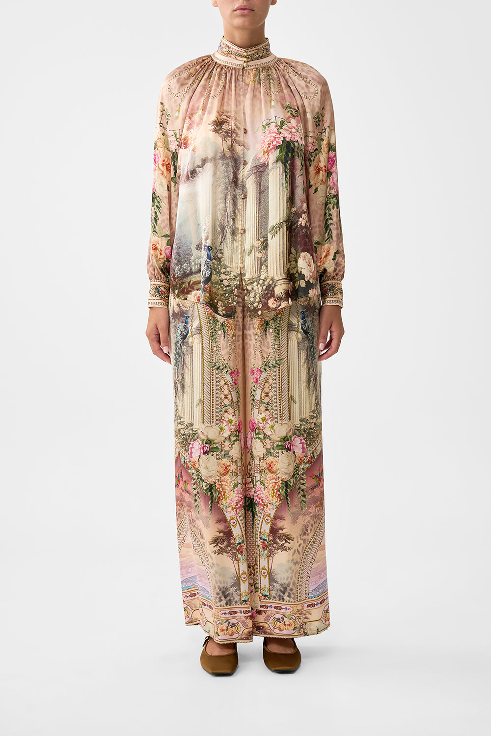 The CAMILLA RAGLAN BUTTON UP SHIRT WATERCOLOUR WONDERLANDWATERCOLOUR WONDERLAND
