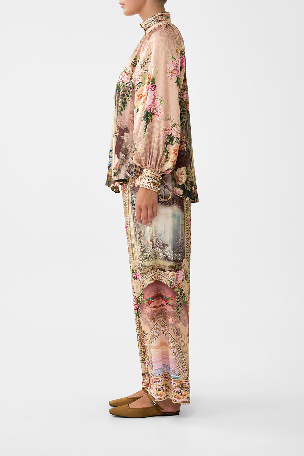The CAMILLA RAGLAN BUTTON UP SHIRT WATERCOLOUR WONDERLAND