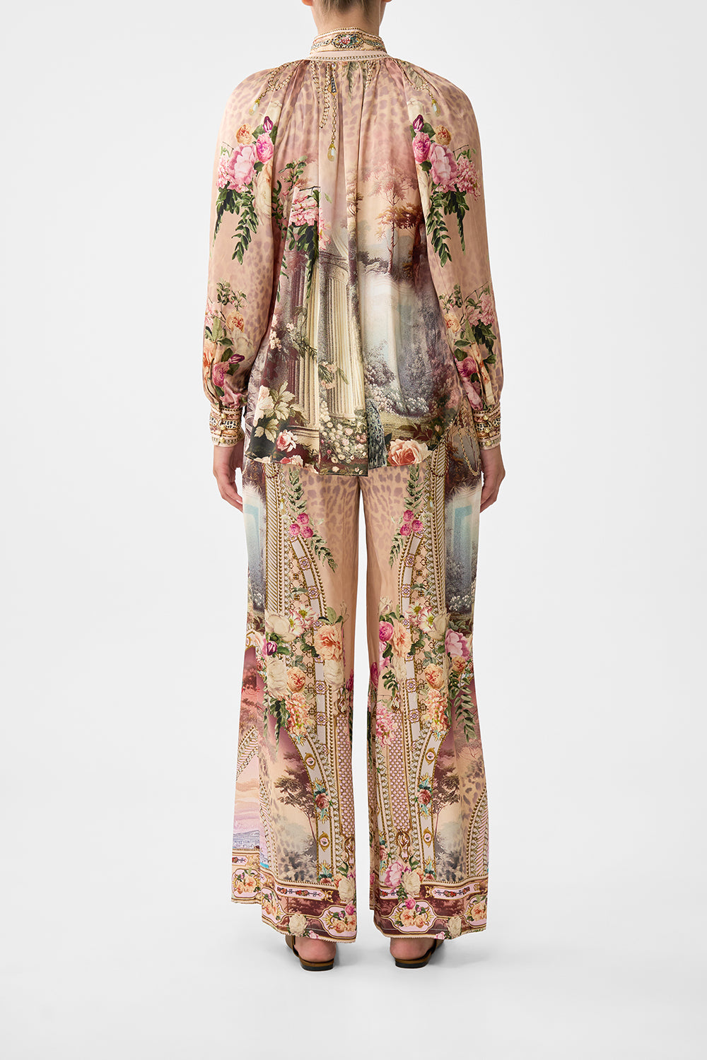 The CAMILLA RAGLAN BUTTON UP SHIRT WATERCOLOUR WONDERLAND