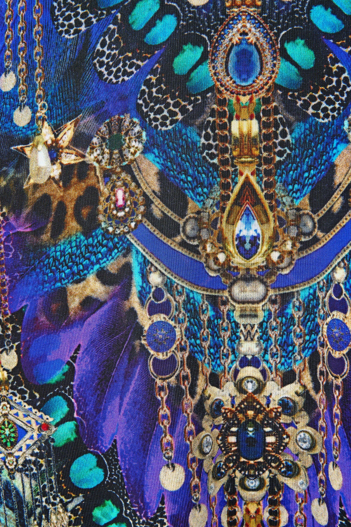 DEEP COWL PLUNGE DRESS COSMIC ZOOLOGY