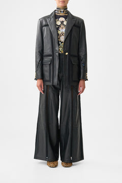 LEATHER WIDE LEG PANT OTTOMAN ELEGANCE