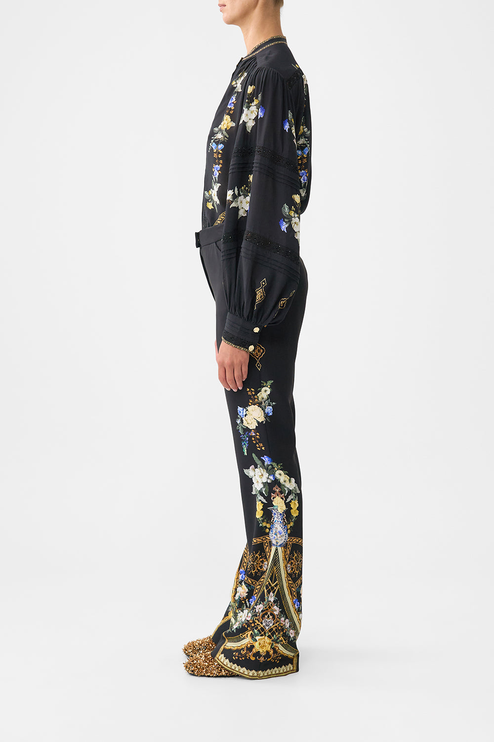 The CAMILLA FLARE TROUSER WITH SEAM DETAIL OTTOMAN ELEGANCE