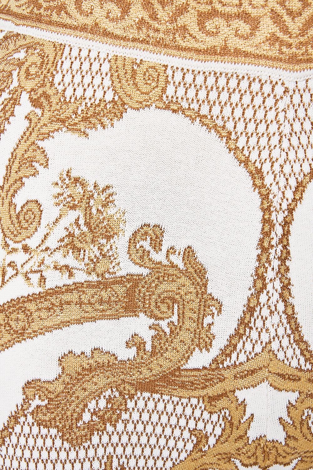 The CAMILLA Flared Jacquard Knit Pant in our Dressing Room Drama print.