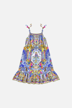 KIDS DRAWSTRING MAXI DRESS WITH BOW STRAPS ESPAÑA NIRVANA