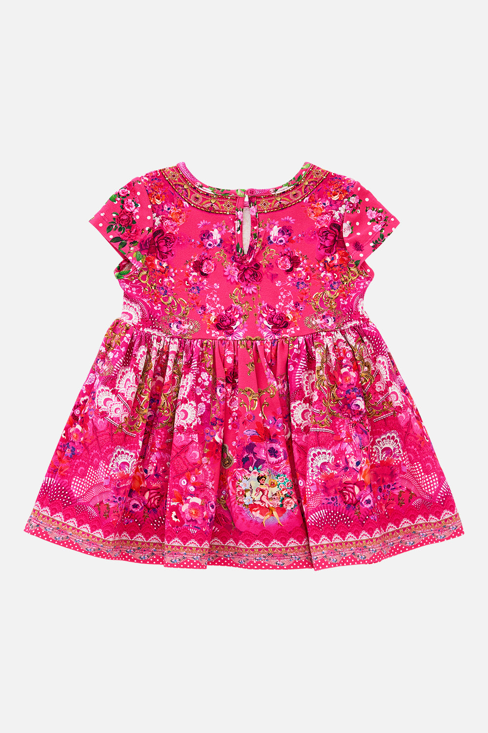The CAMILLA BABIES TEE DRESS WITH GATHERED SKIRT FLAMENCO ROSE