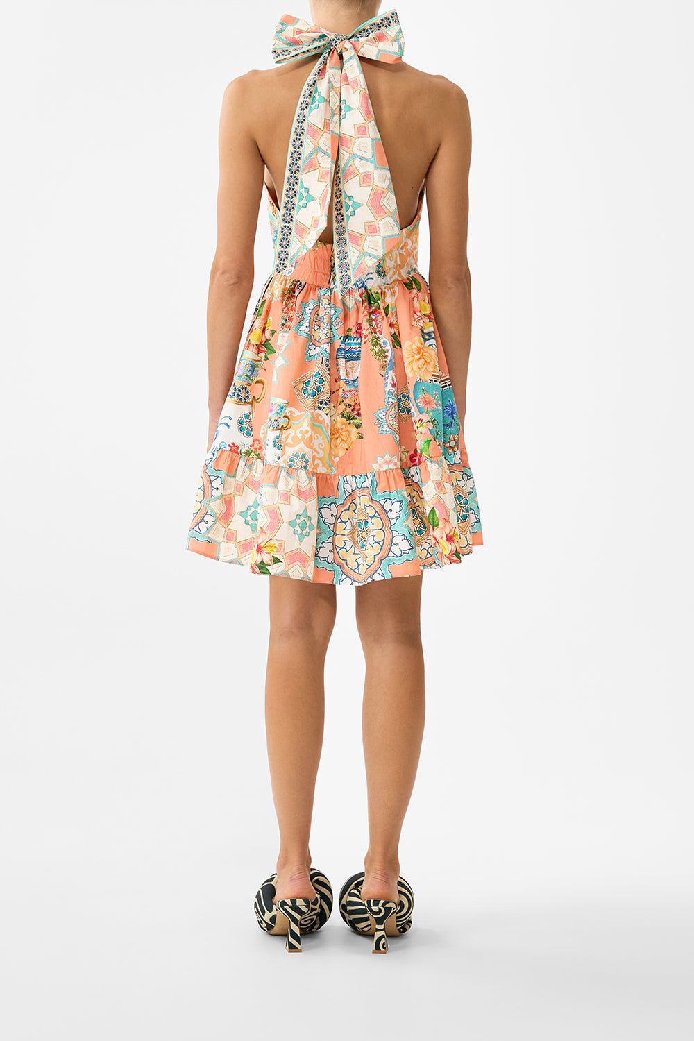 RUFFLE HEM HALTER SHORT DRESS MEET ME IN MALLORCA