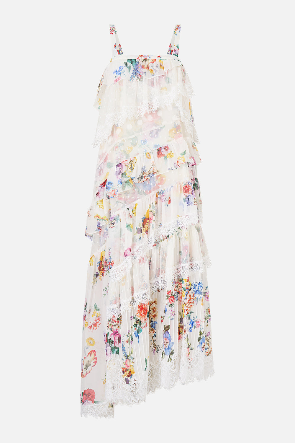 The CAMILLA ASYMMETRIC SPLICED LACE DRESS I LEFT MY HEART IN GRANADA