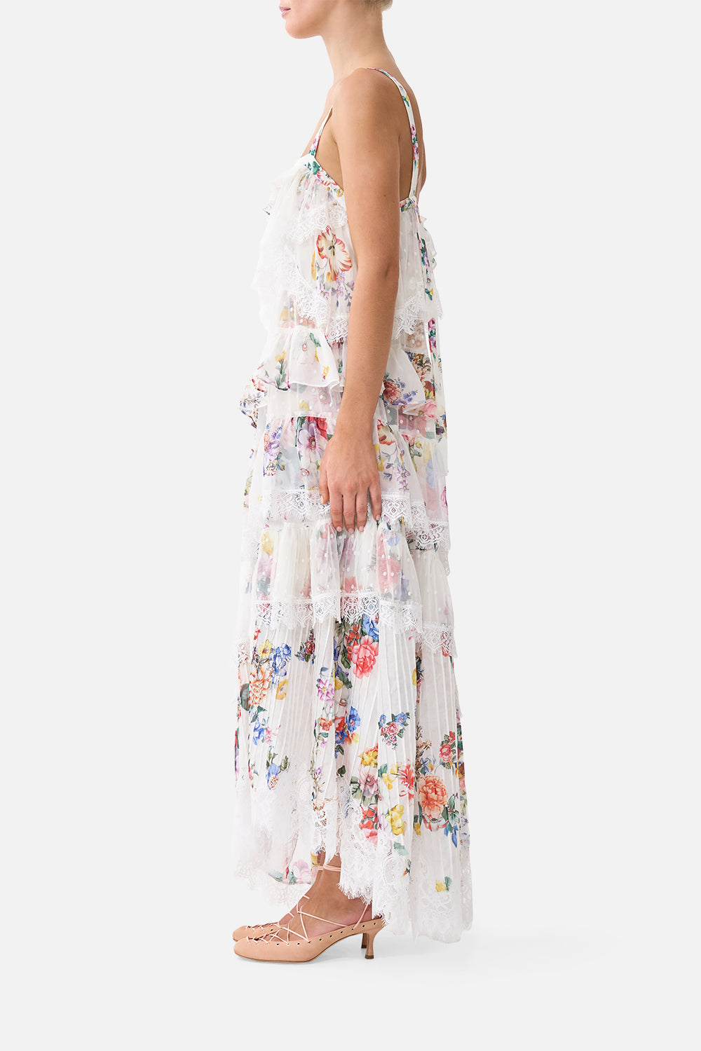 The CAMILLA ASYMMETRIC SPLICED LACE DRESS I LEFT MY HEART IN GRANADA