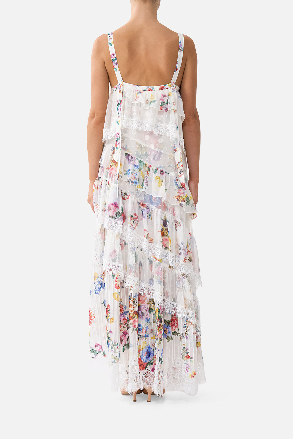 The CAMILLA ASYMMETRIC SPLICED LACE DRESS I LEFT MY HEART IN GRANADA