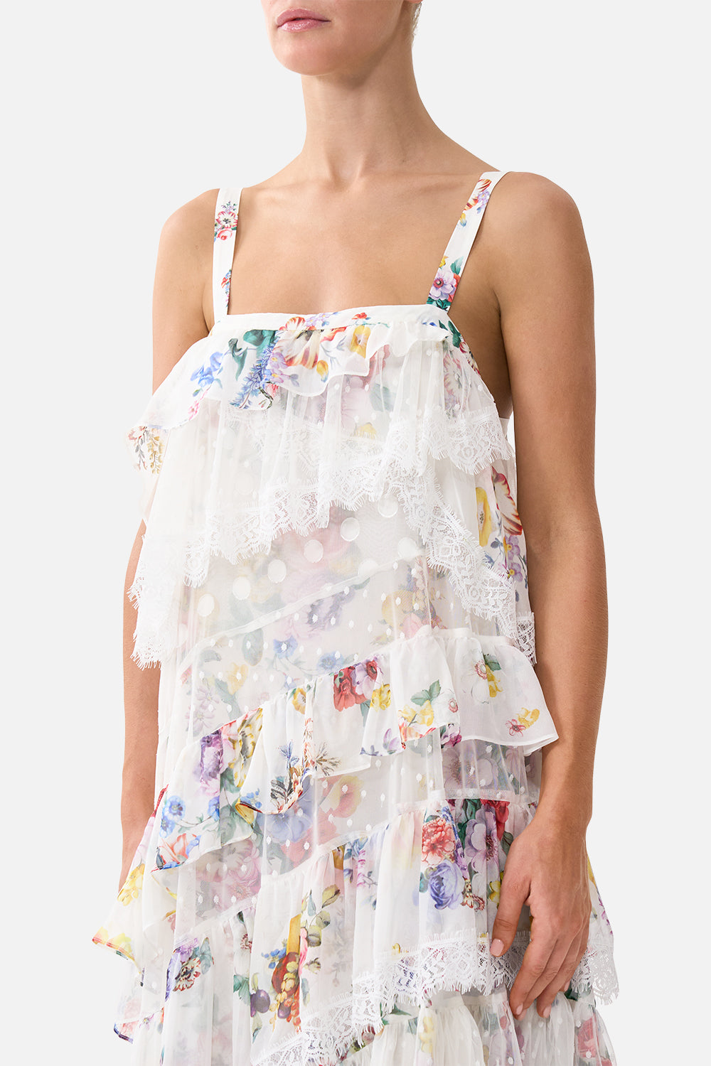 The CAMILLA ASYMMETRIC SPLICED LACE DRESS I LEFT MY HEART IN GRANADA