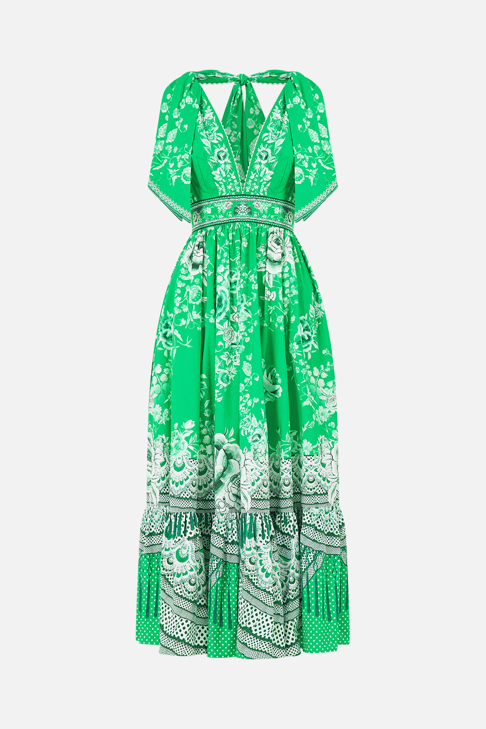WAISTED MIDI DRESS WITH SHOULDER TIES SACROMONTE SEÑORITA
