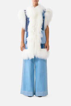 OVERSIZED FAUX FUR GILET THE HUM OF THE ALHAMBRA