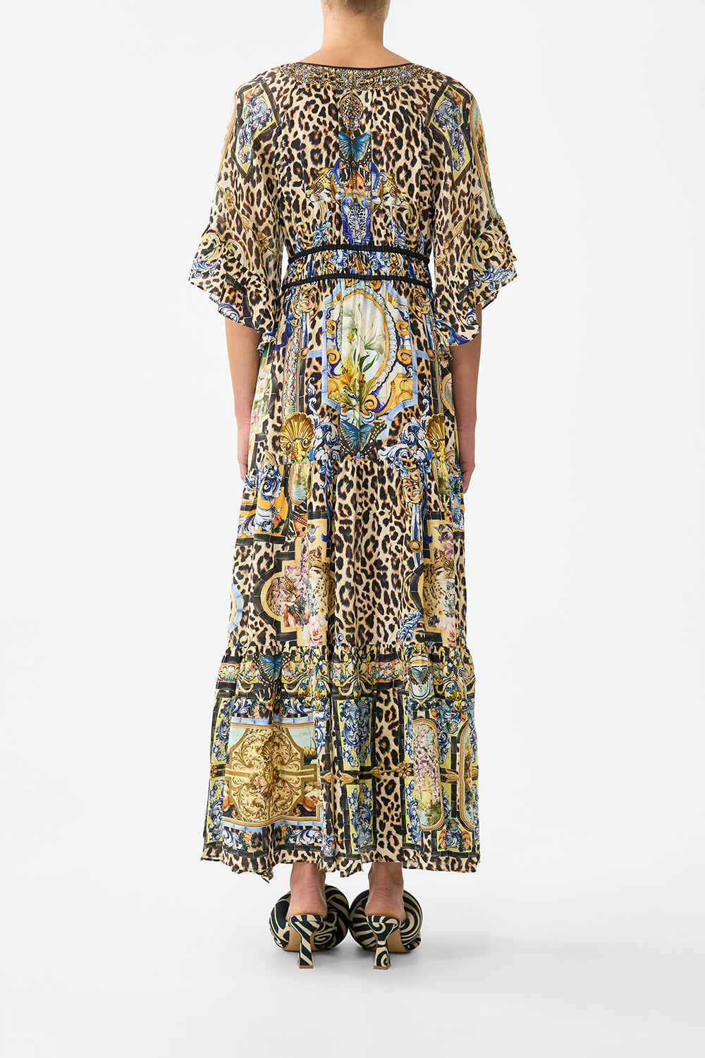 RUFFLE SLEEVE LONG DRESS SEVILLIAN STYLE