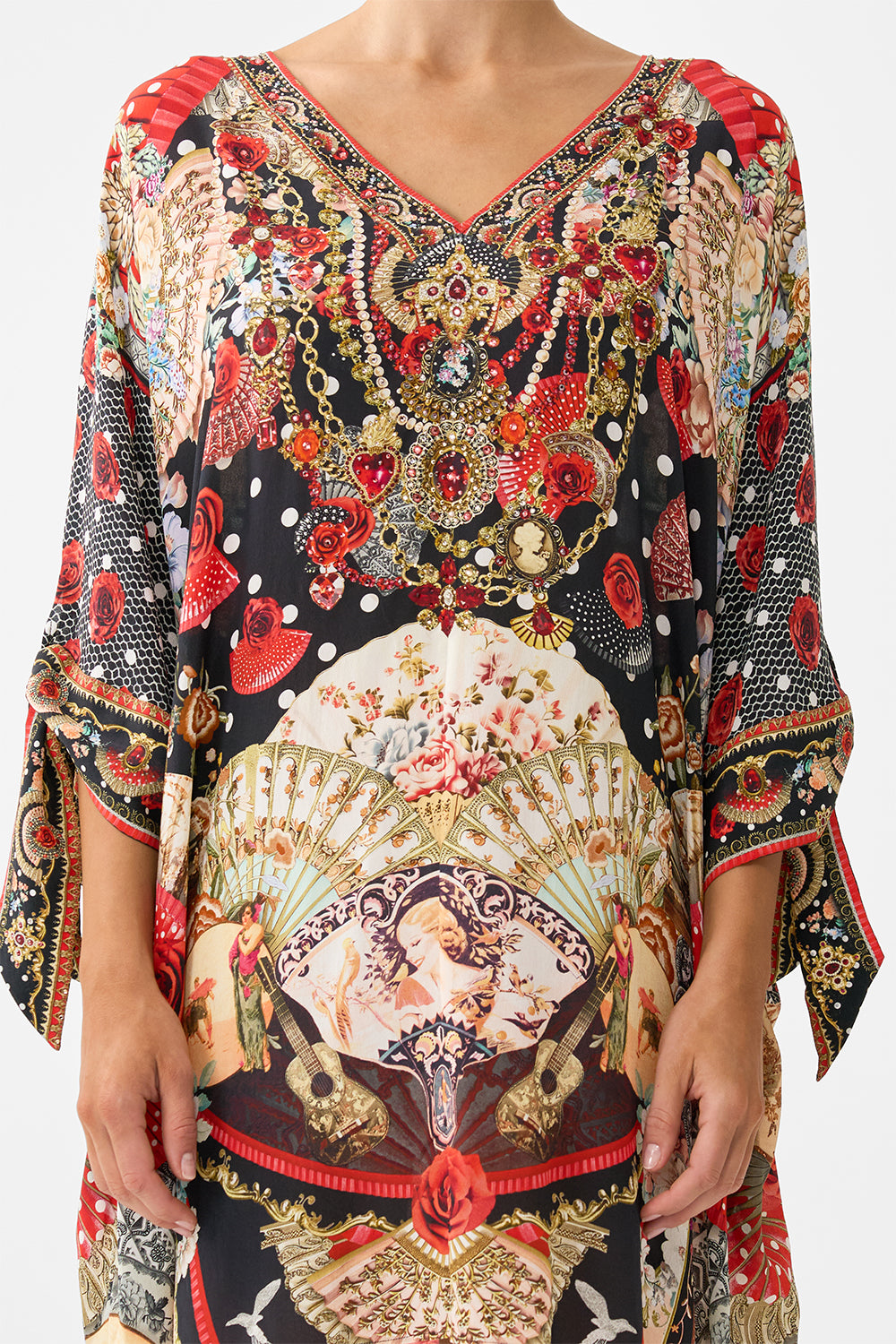 TIE SLEEVE SHORT V NECK KAFTAN DAUGHTERS OF DUENDE