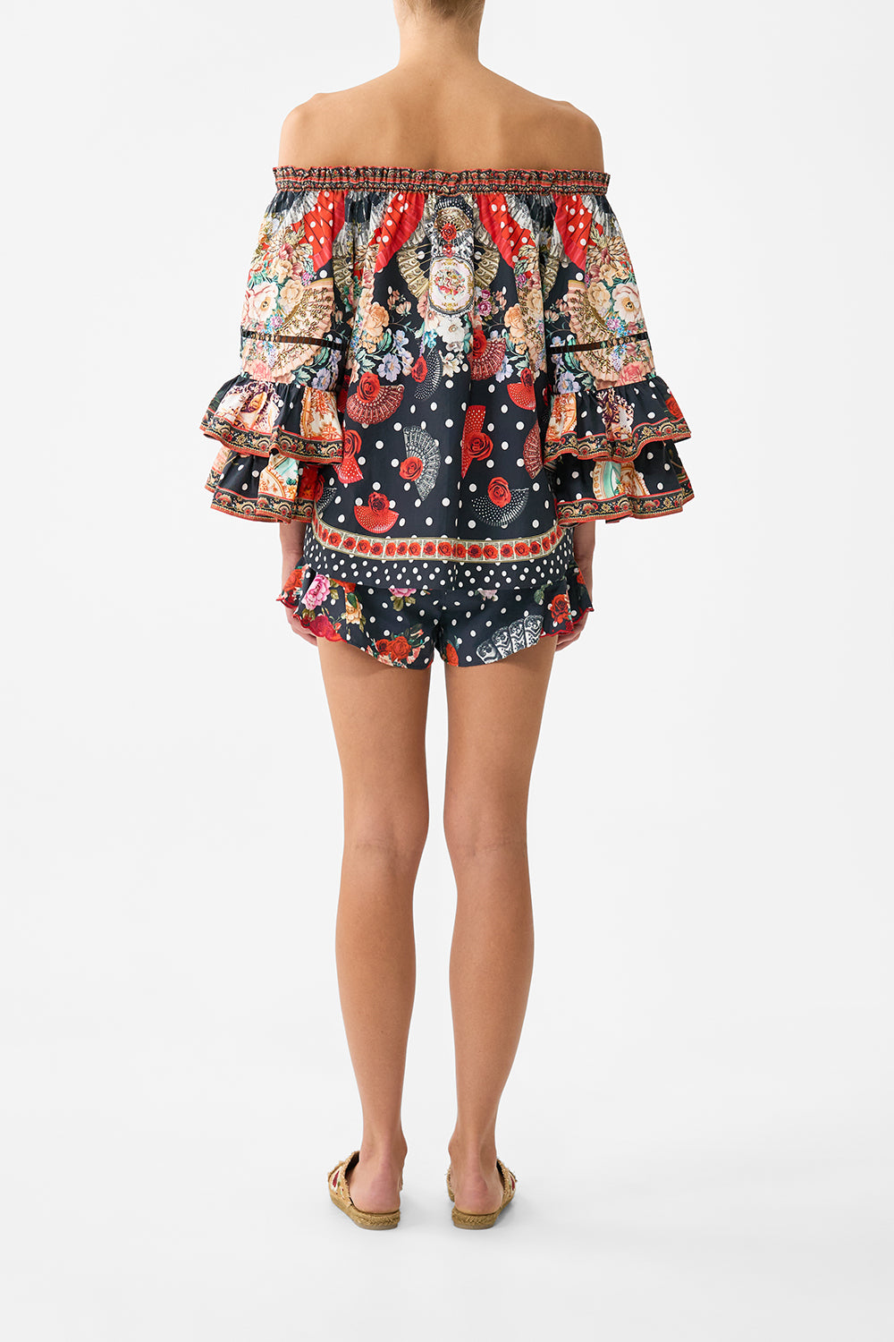 The CAMILLA OFF SHOULDER TOP WITH FRILL SLEEVE DAUGHTERS OF DUENDE