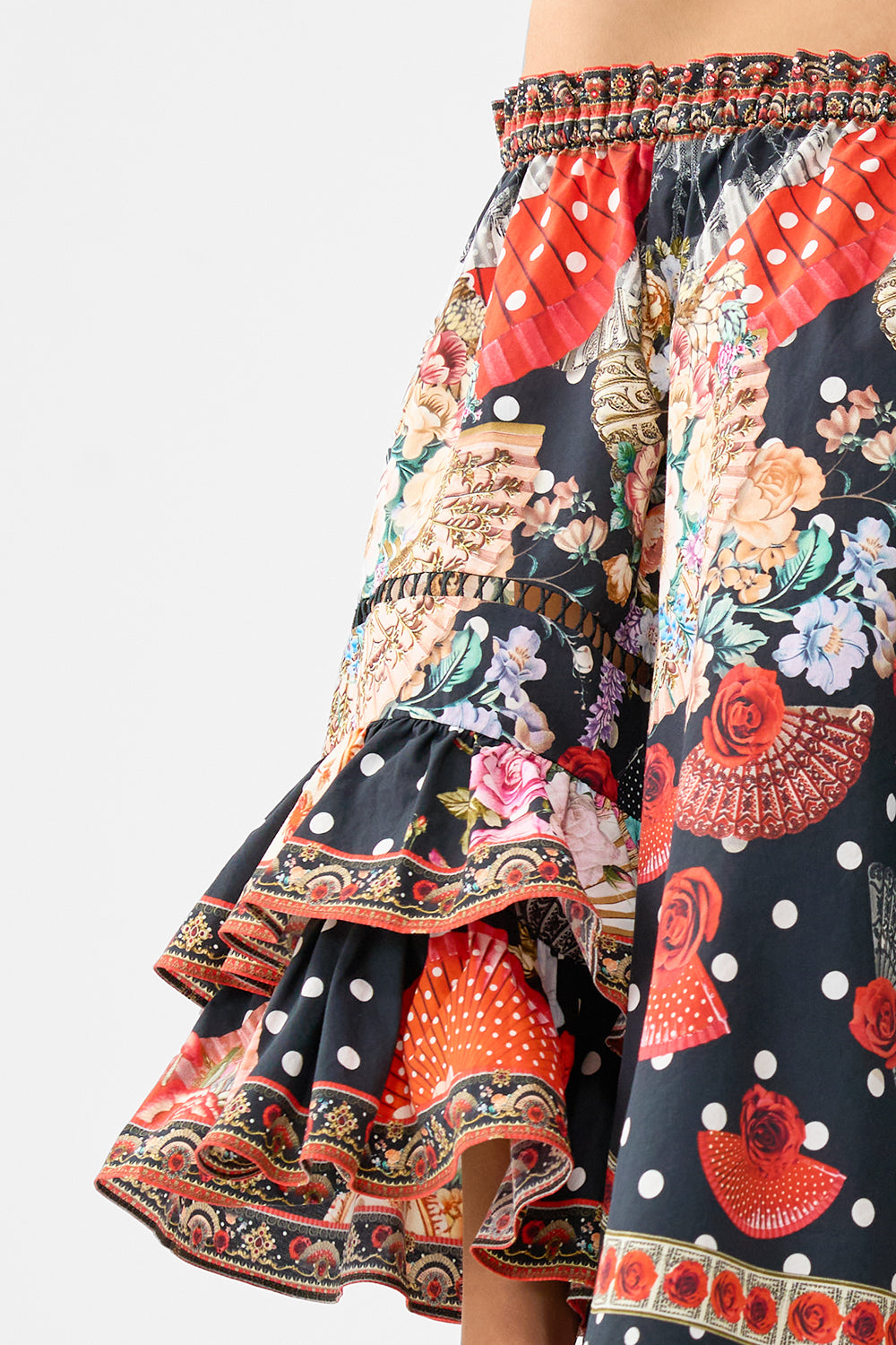 The CAMILLA OFF SHOULDER TOP WITH FRILL SLEEVE DAUGHTERS OF DUENDE
