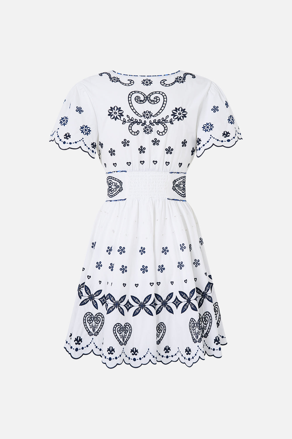 The CAMILLA DEEP V MINI DRESS WITH TIES A TILED WONDERLAND