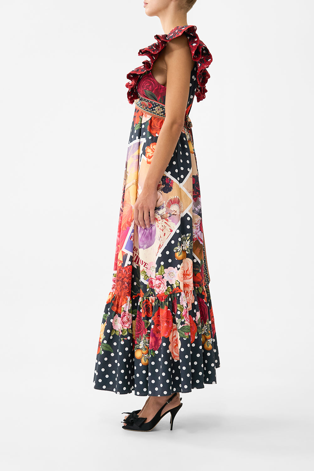 FRILL NECK DRESS WITH HARDWARE DAUGHTERS OF DUENDE