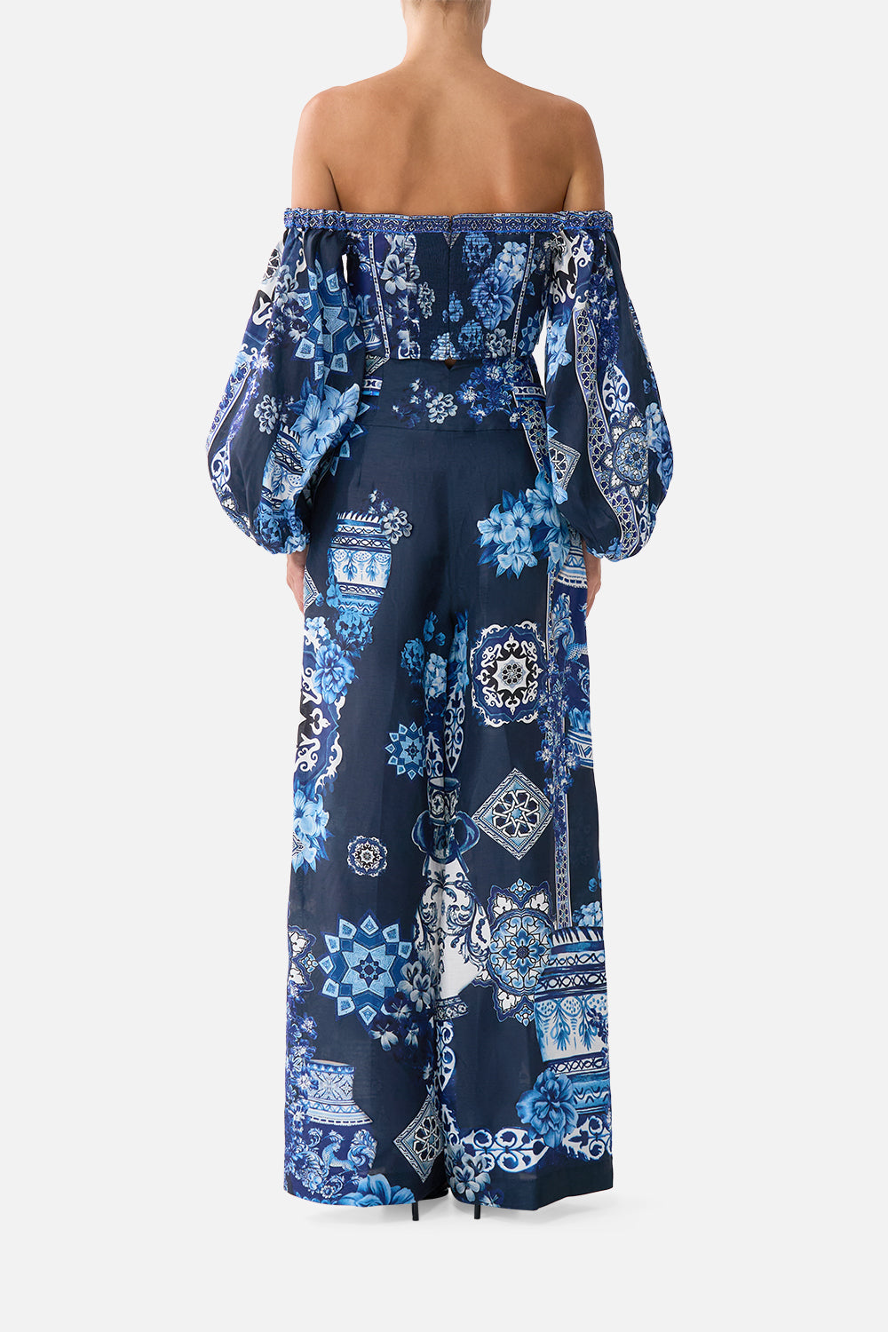 The CAMILLA TAILORED PANT WITH WAIST BUTTON DETAIL A TILED WONDERLAND