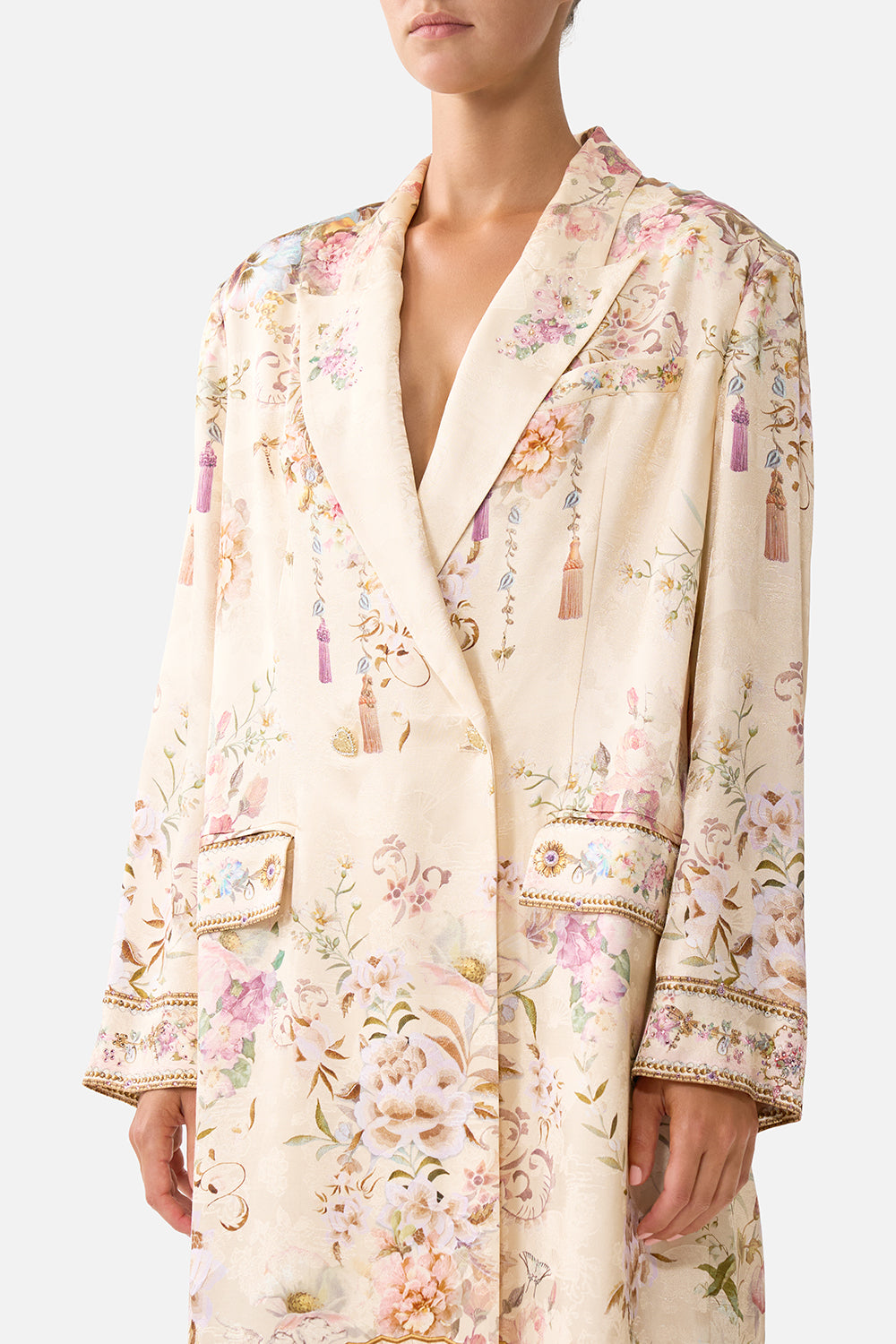 The CAMILLA TAILORED OVERSIZED COAT ADORNED IN ARANJUEZ