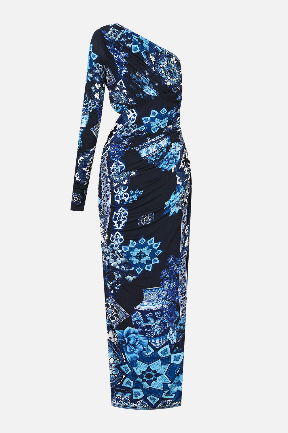 The CAMILLA ONE SHOULDER JERSEY CUT OUT DRESS A TILED WONDERLAND
