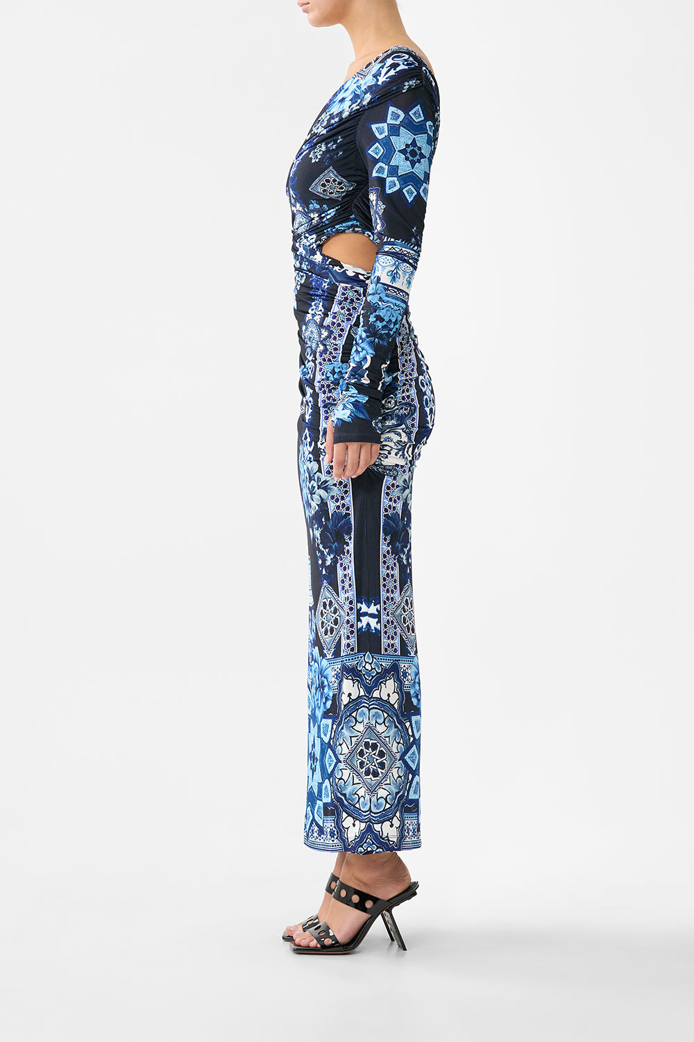 The CAMILLA ONE SHOULDER JERSEY CUT OUT DRESS A TILED WONDERLAND