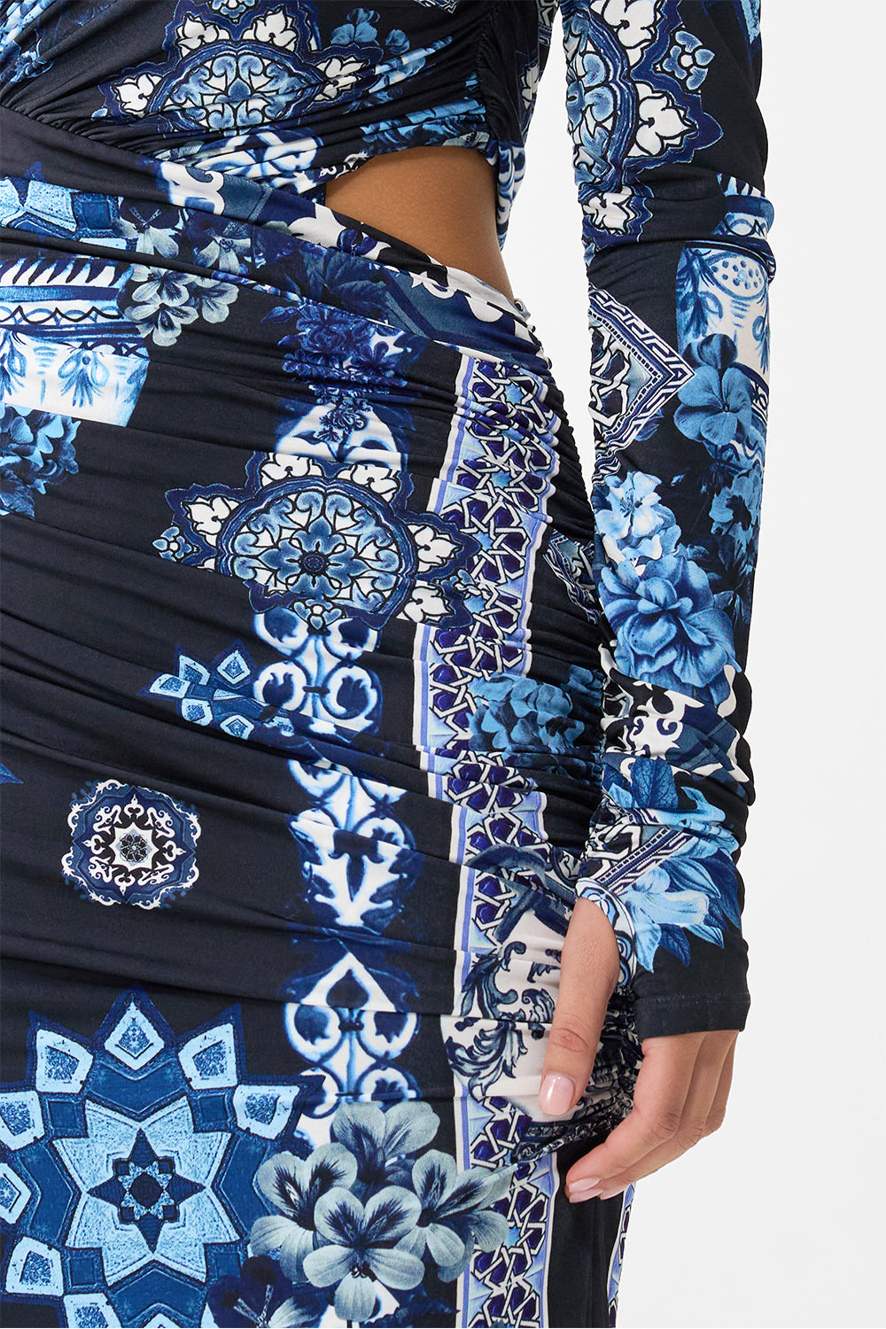 The CAMILLA ONE SHOULDER JERSEY CUT OUT DRESS A TILED WONDERLAND