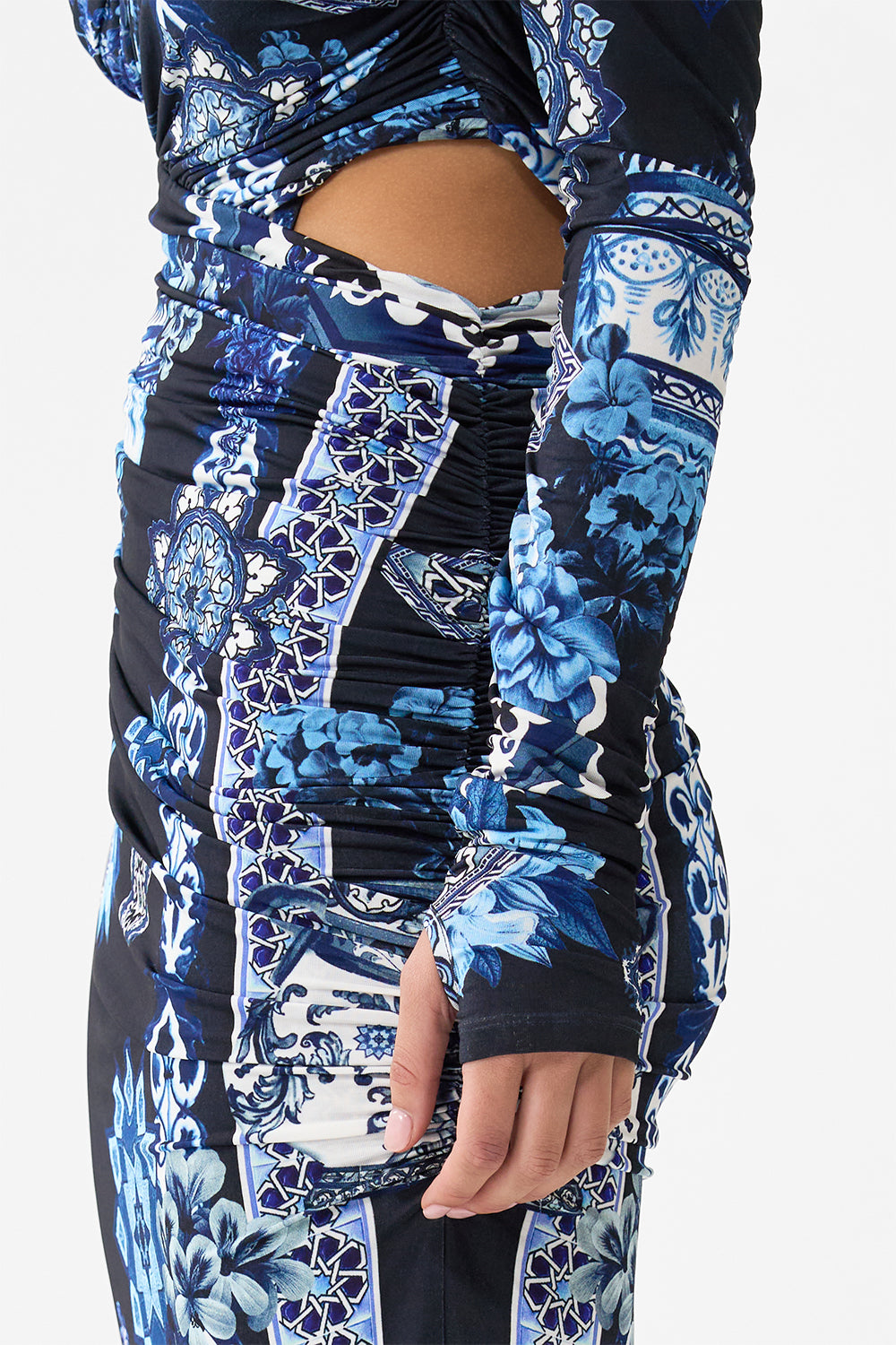 The CAMILLA ONE SHOULDER JERSEY CUT OUT DRESS A TILED WONDERLAND