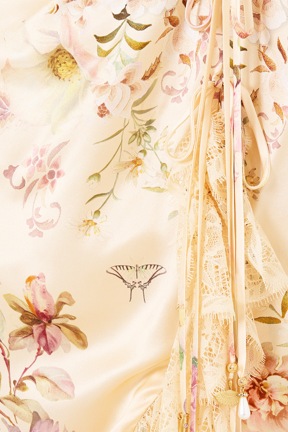 WRAP TIE SKIRT WITH RUFFLE ADORNED IN ARANJUEZ
