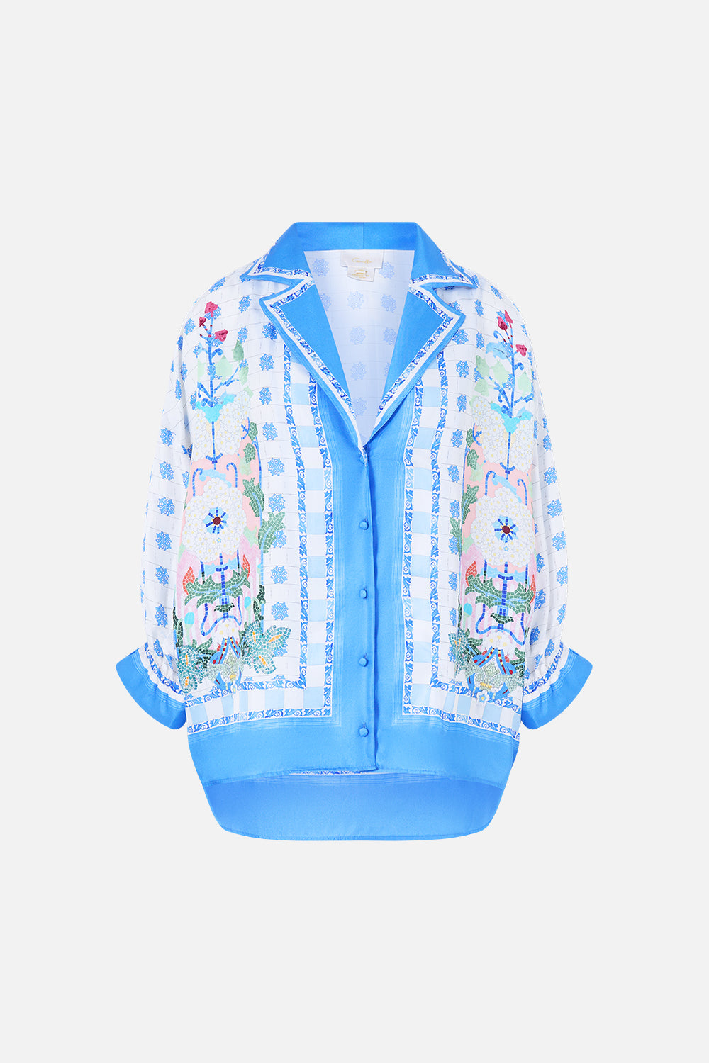 The CAMILLA SHIRT WITH GATHERED CUFF MIDSUMMER MOSAICS