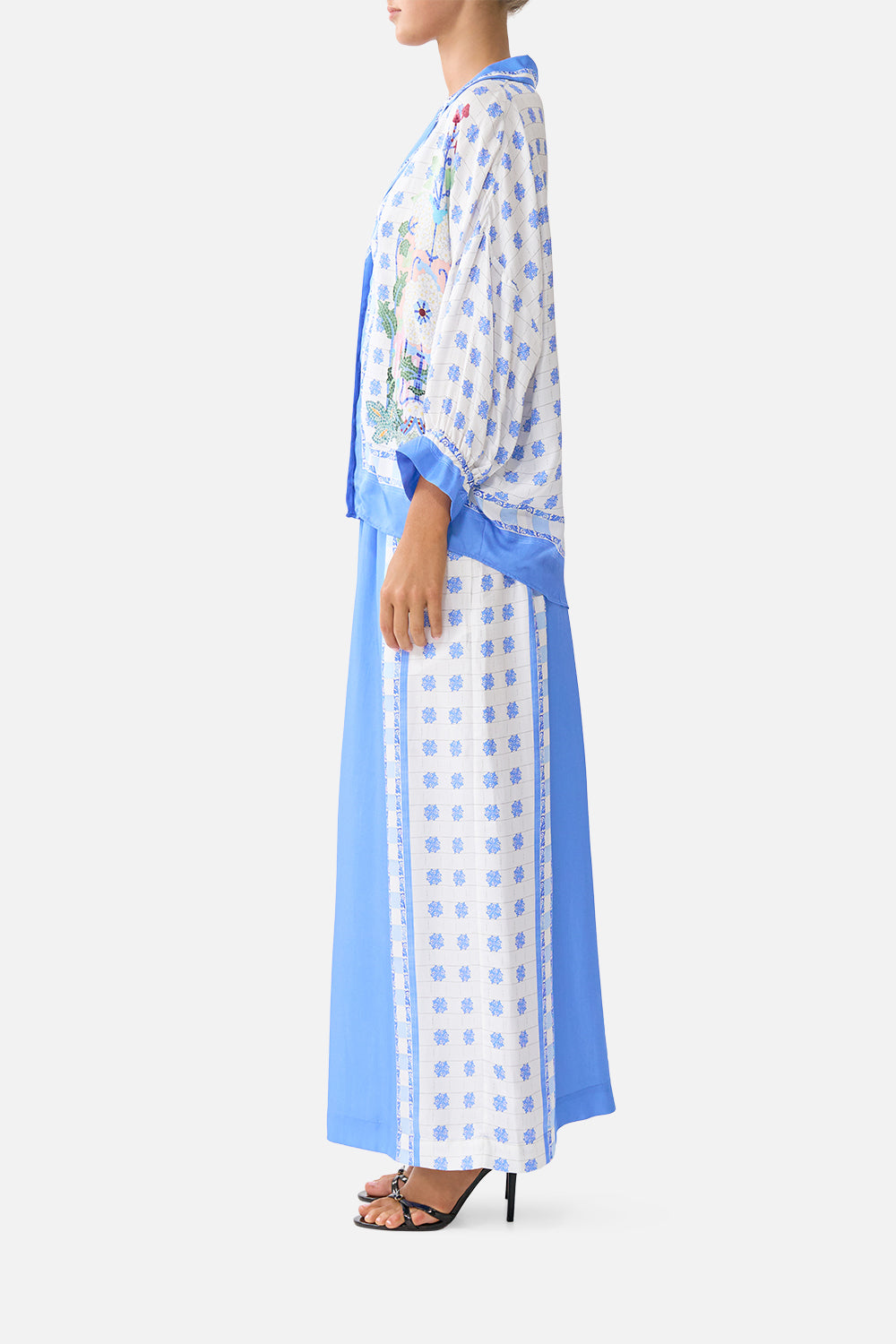 The CAMILLA SHIRT WITH GATHERED CUFF MIDSUMMER MOSAICS