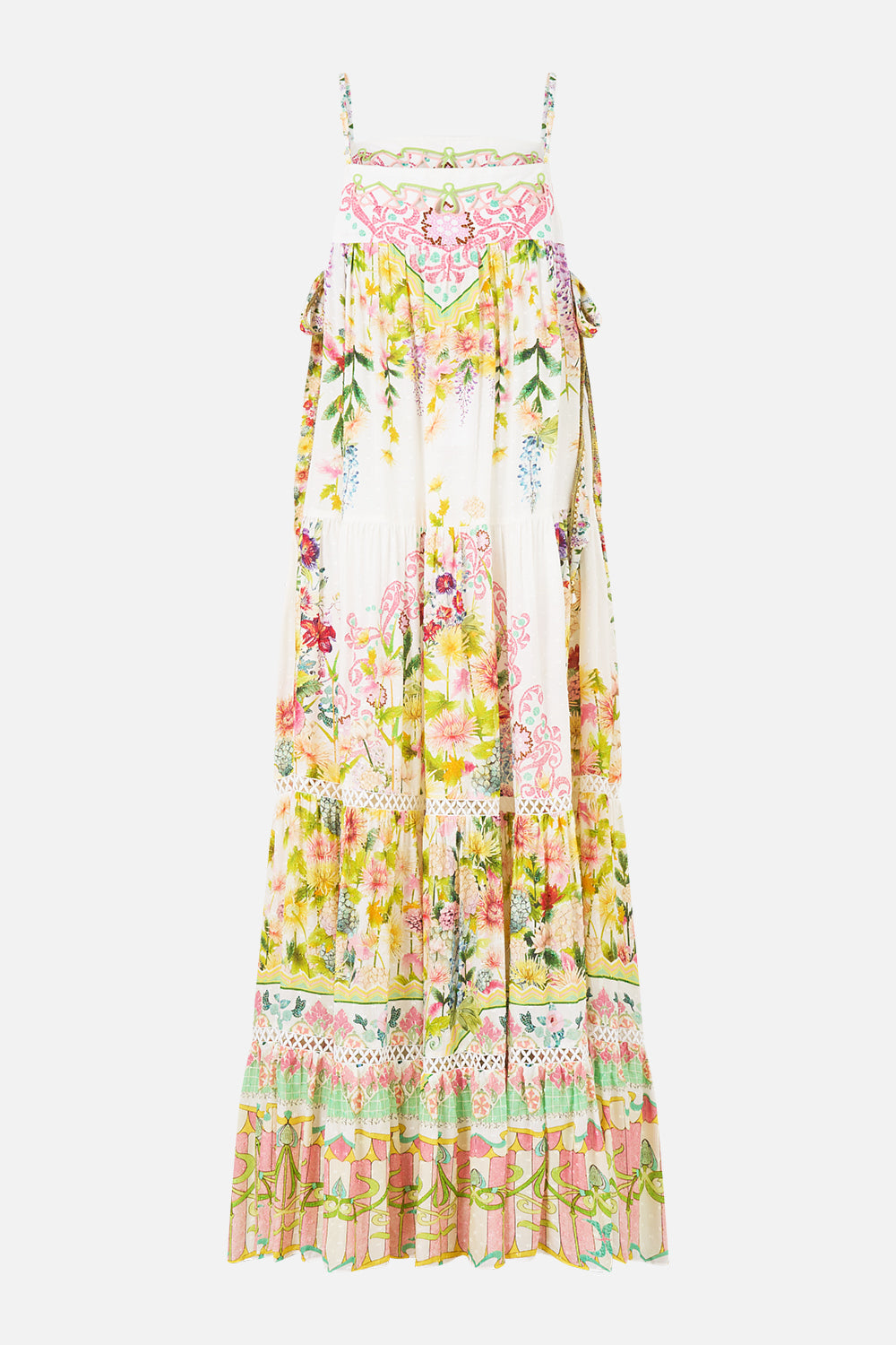 The CAMILLA LONG TIERED DRESS WITH BOW TIES THE CALL OF CATALONIA