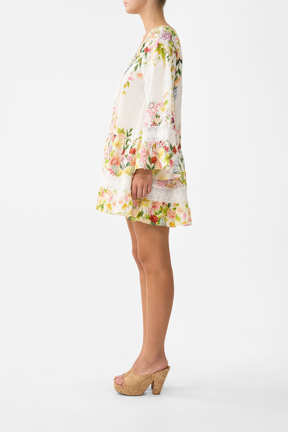 The CAMILLA V NECK TIERED DRESS THE CALL OF CATALONIA
