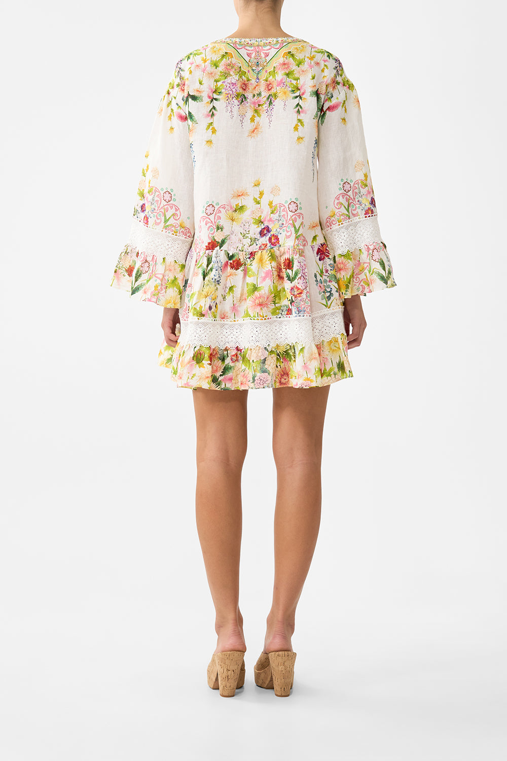 The CAMILLA V NECK TIERED DRESS THE CALL OF CATALONIA