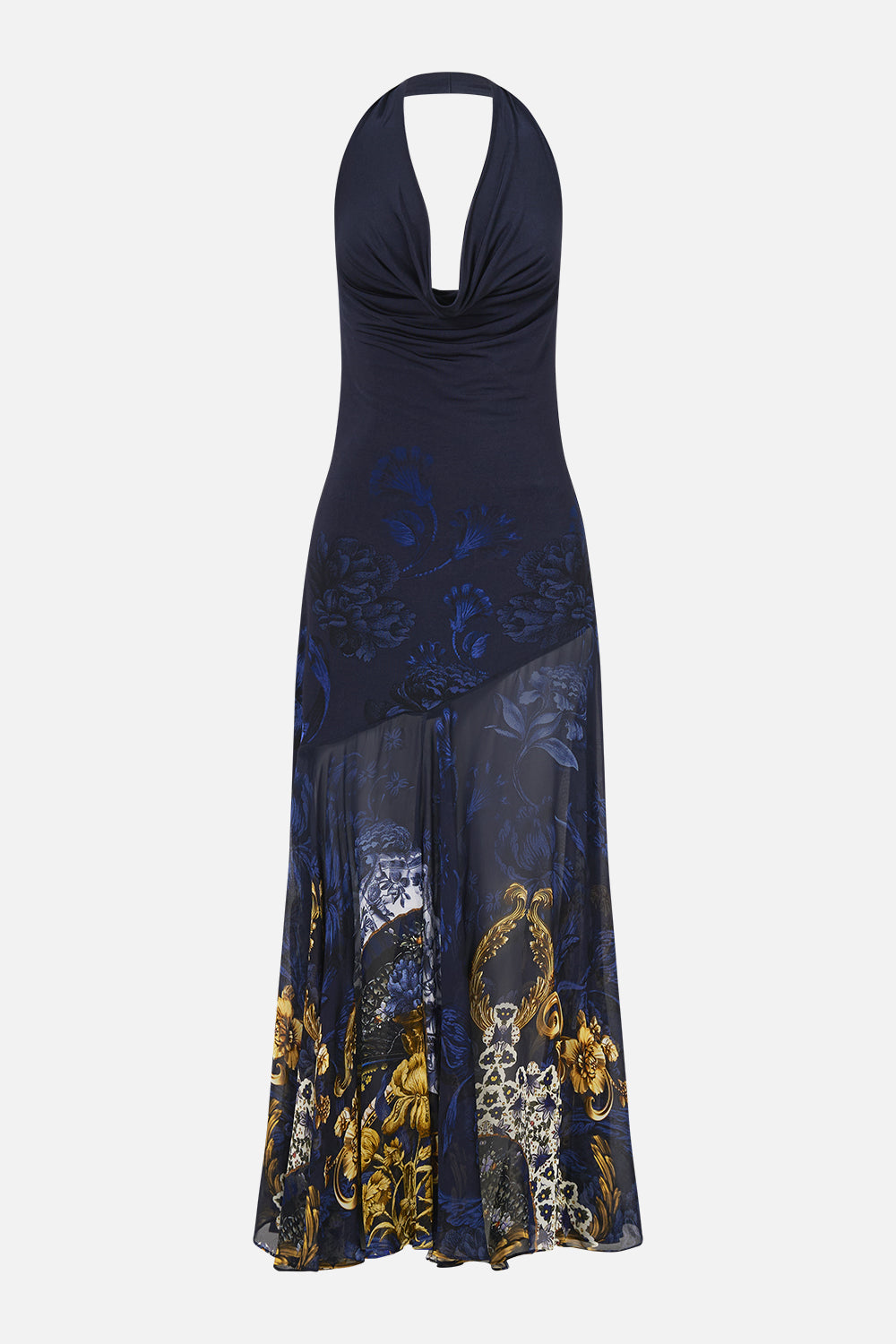 The CAMILLA COWL NECK HALTER DRESS NOTES FROM THE BLUE ROOM