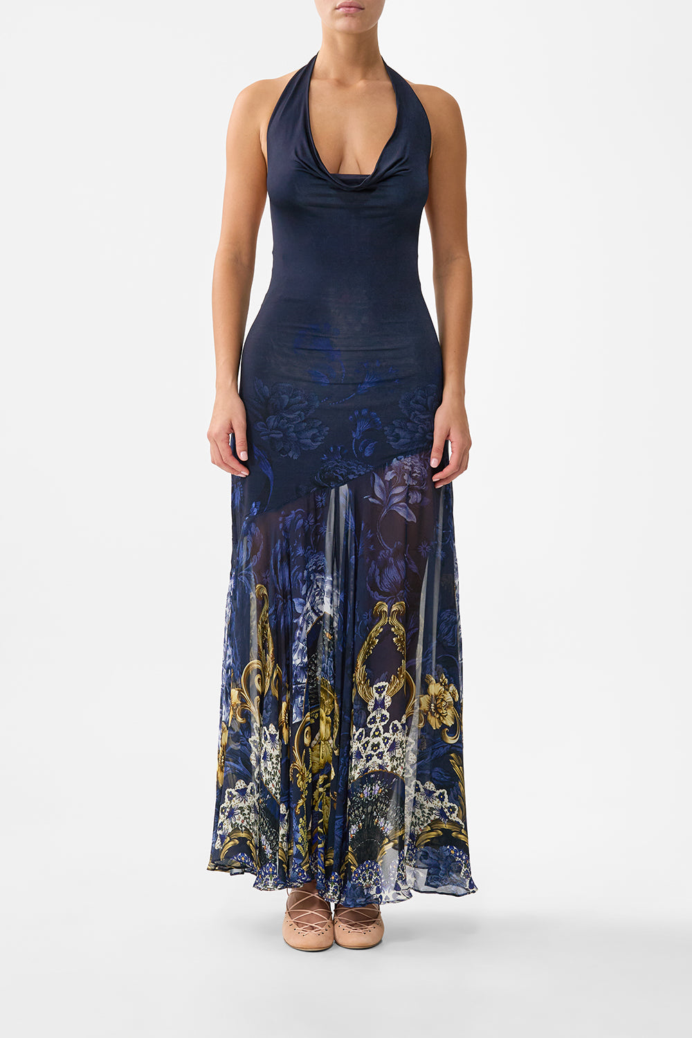 The CAMILLA COWL NECK HALTER DRESS NOTES FROM THE BLUE ROOMNOTES FROM THE BLUE ROOM