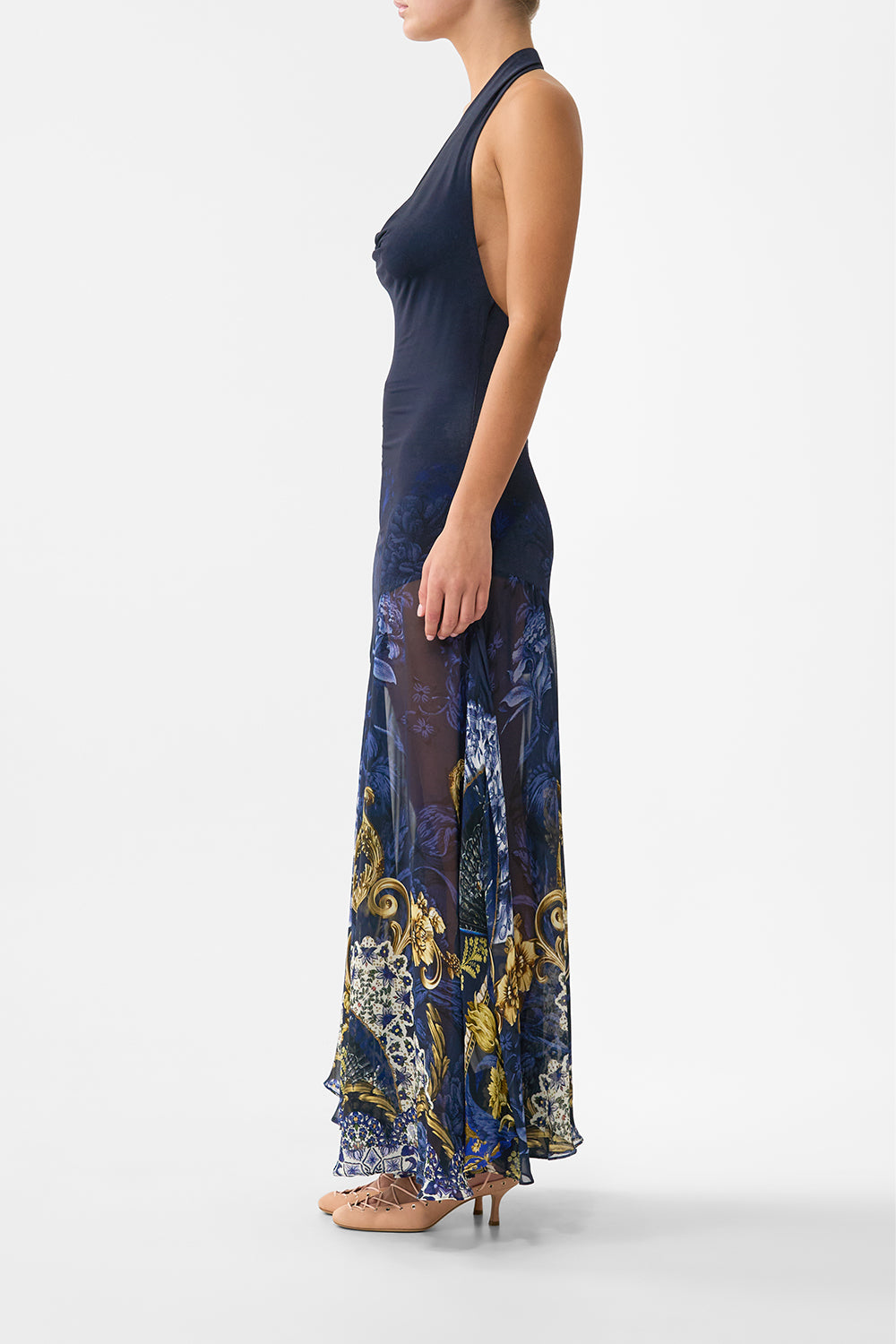 The CAMILLA COWL NECK HALTER DRESS NOTES FROM THE BLUE ROOM
