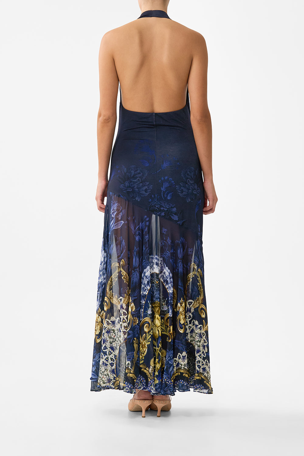 The CAMILLA COWL NECK HALTER DRESS NOTES FROM THE BLUE ROOM