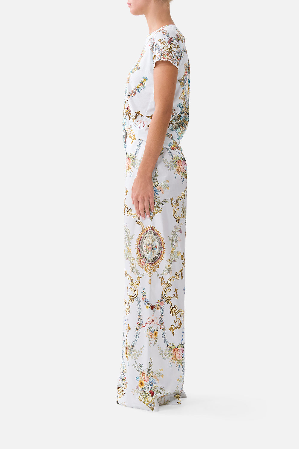 The CAMILLA MINIMAL WIDE LEG PANT SEVILLE SWEETHEART