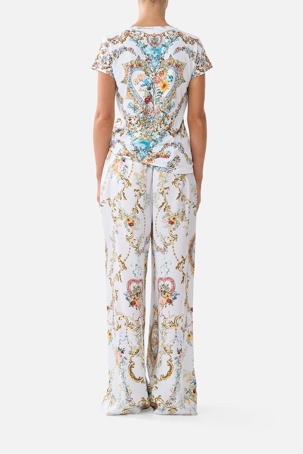 The CAMILLA MINIMAL WIDE LEG PANT SEVILLE SWEETHEART