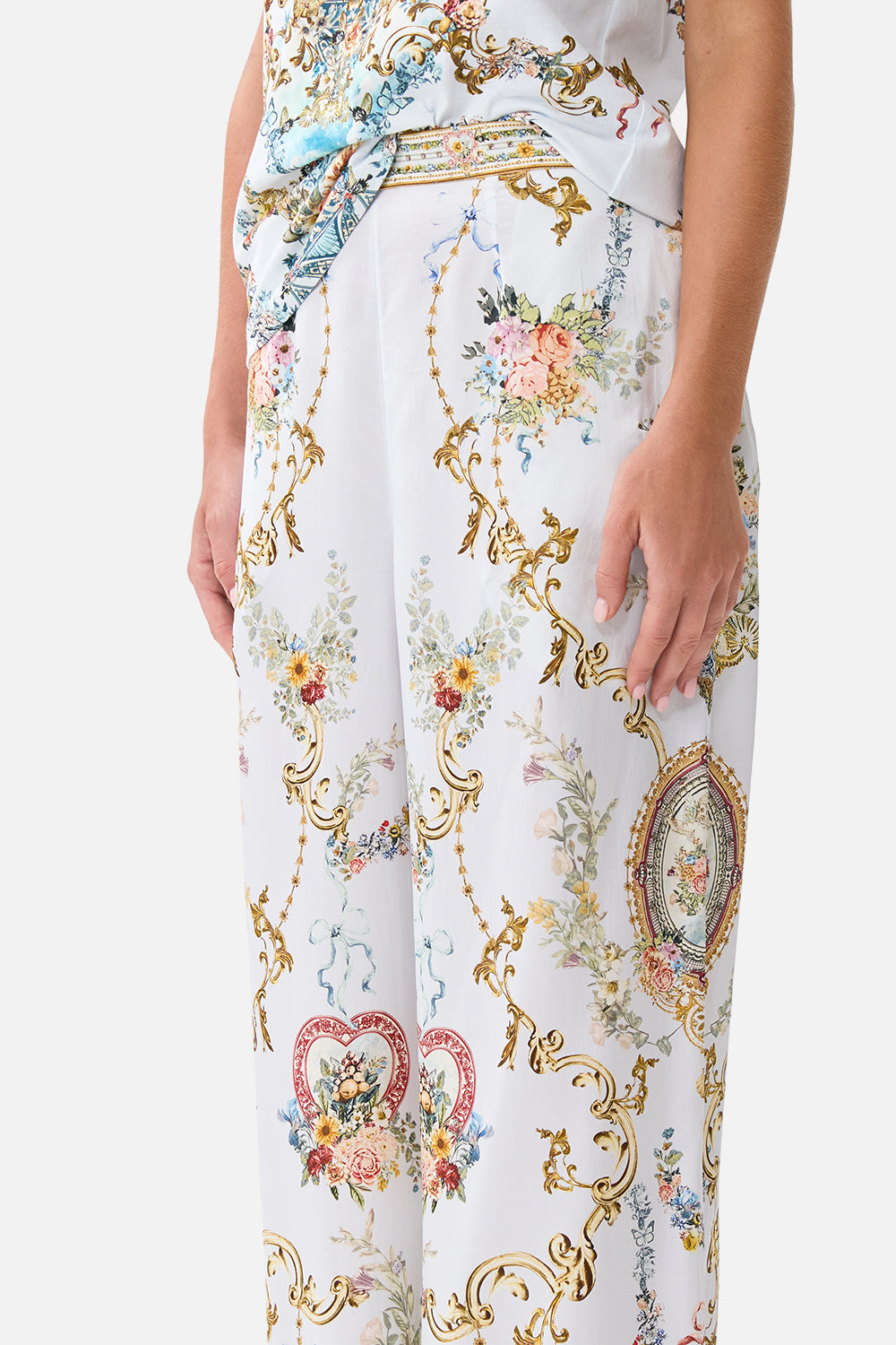 The CAMILLA MINIMAL WIDE LEG PANT SEVILLE SWEETHEART