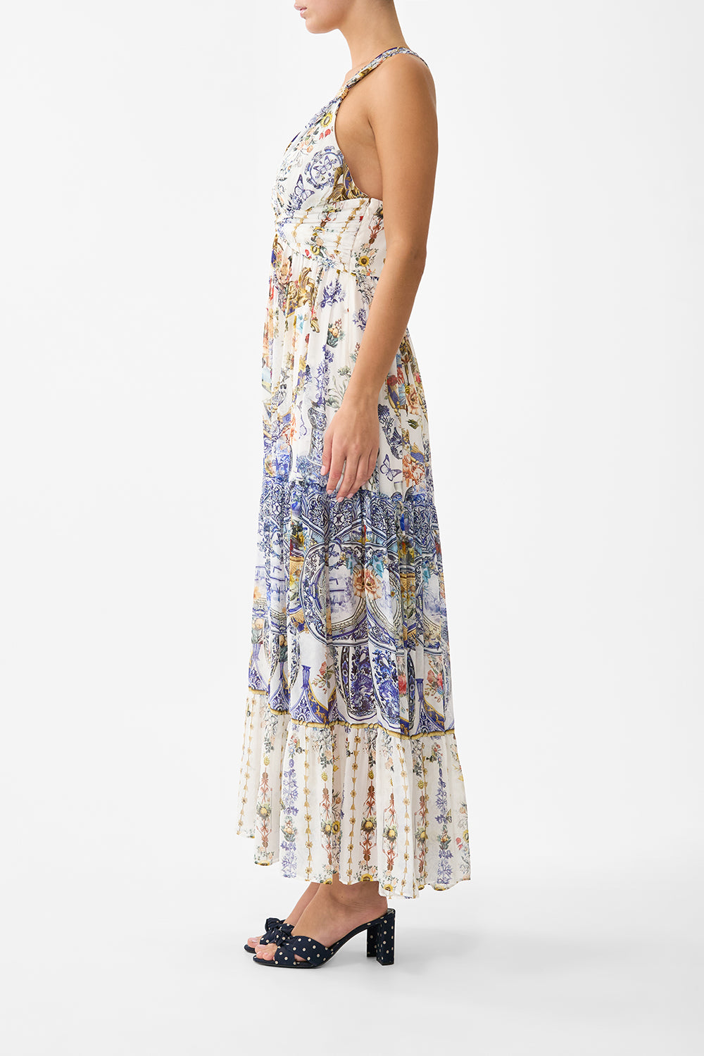 The CAMILLA BEAD STRAP GATHERED PANEL DRESS THE POTTERY PARLOUR