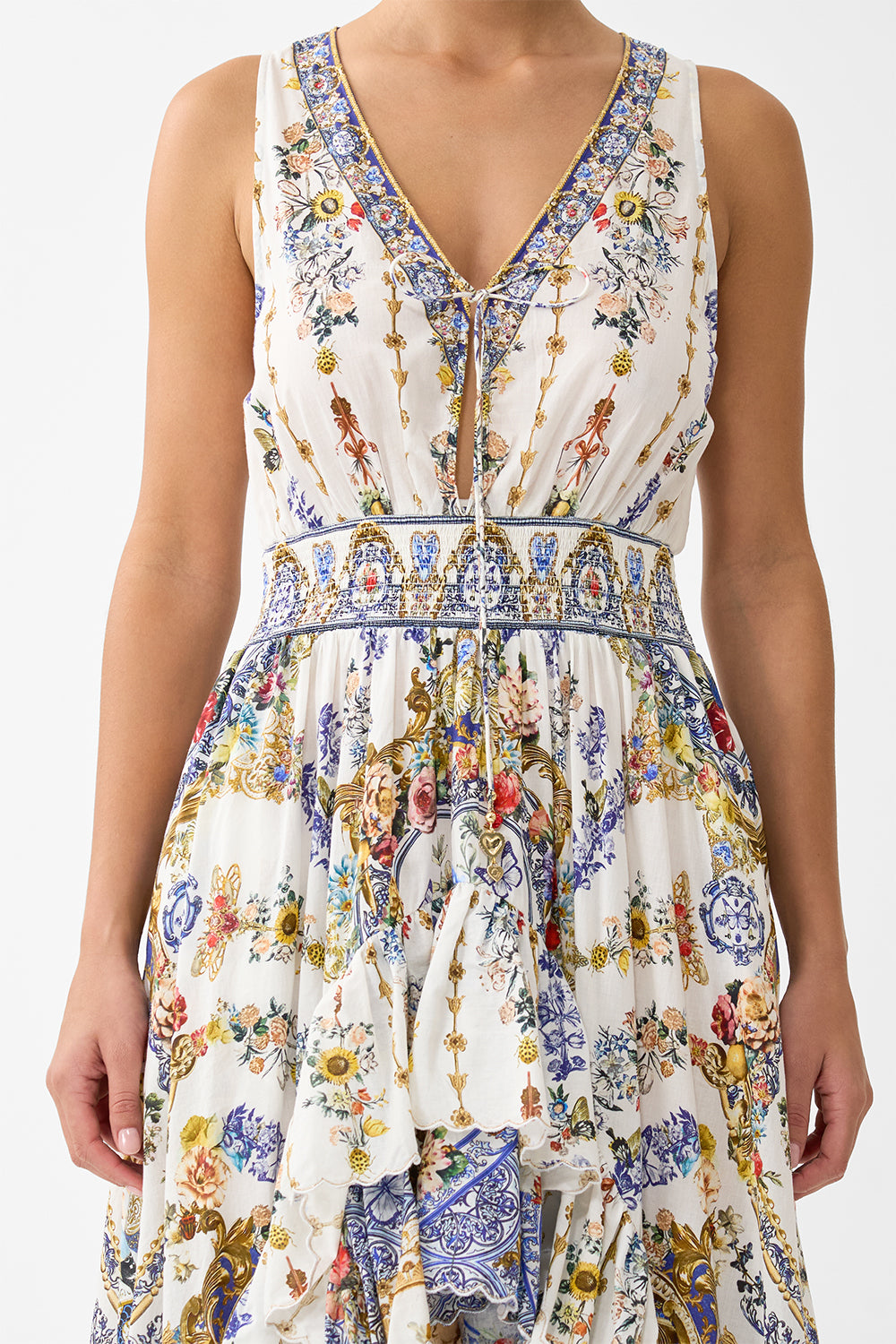 V NECKLINE HIGH LOW DRESS THE POTTERY PARLOUR