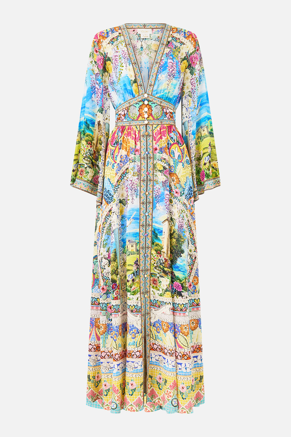KIMONO SLEEVE DRESS WITH SHIRRING DETAIL NAVÀS NOUVEAU
