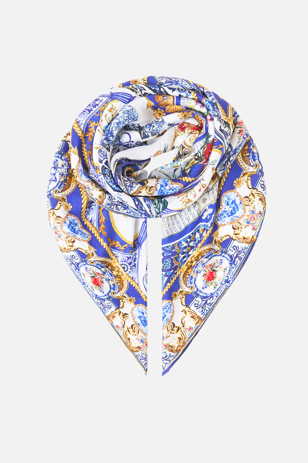 LARGE CRYSTALLED SILK SQUARE SCARF THE POTTERY PARLOUR