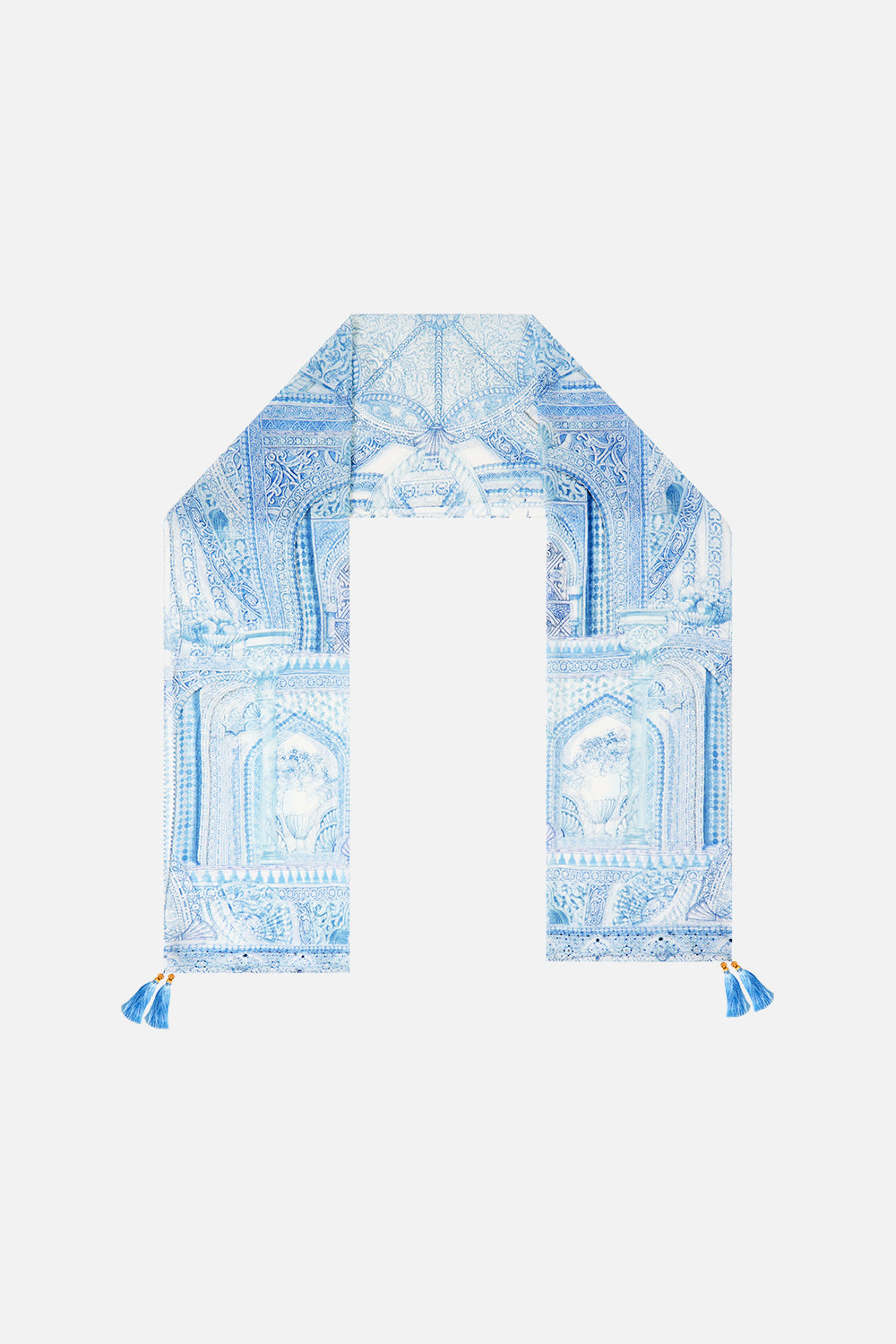 The CAMILLA LONG SILK CRINKLE CHIFFON SCARF THE HUM OF THE ALHAMBRATHE HUM OF THE ALHAMBRA