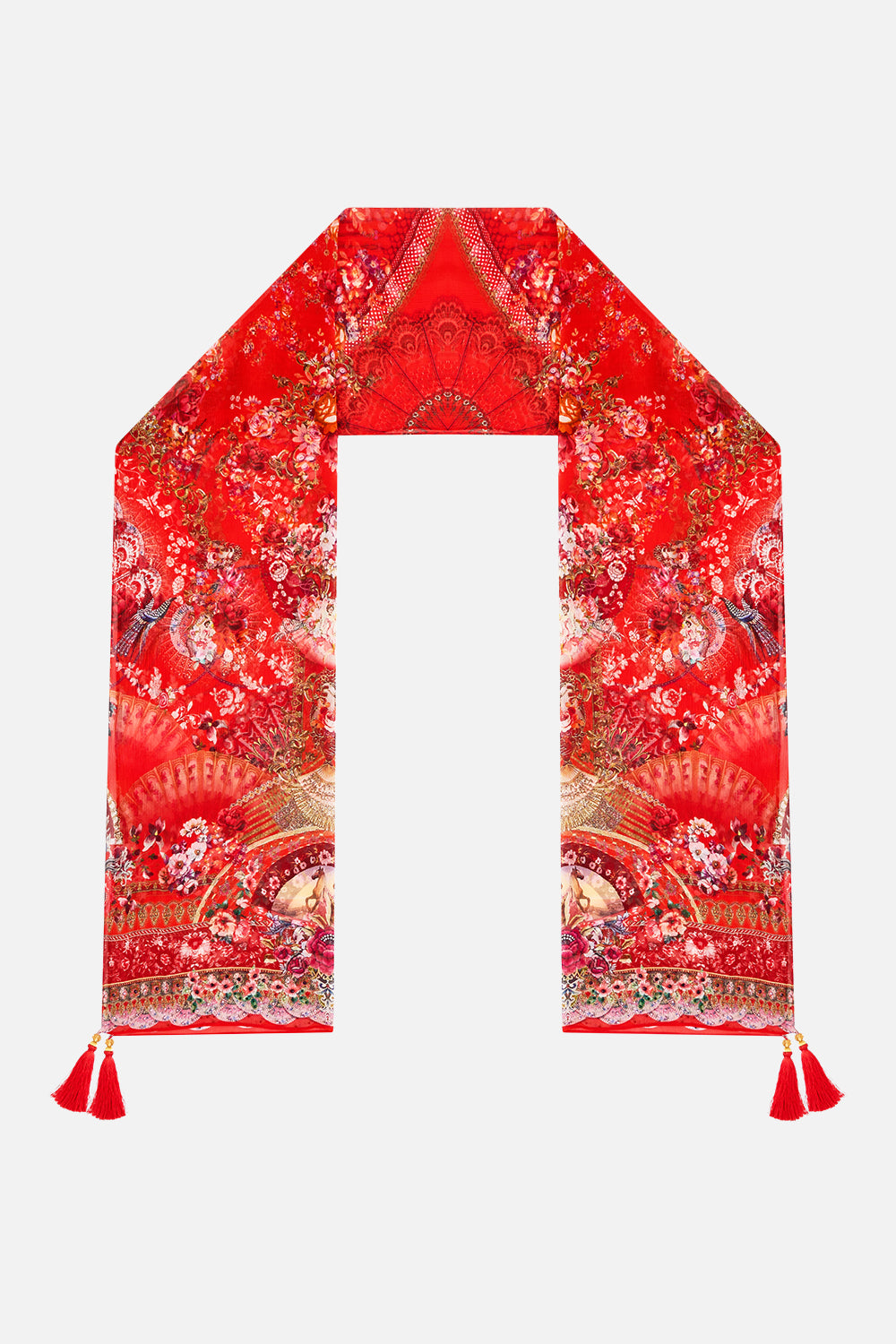 LONG SILK CRINKLE CHIFFON SCARF OLÉ OLÉ